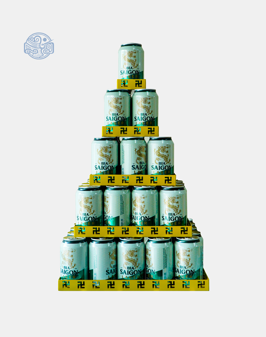 Bộ khay thép vuông bày tháp bia, nước ngọt