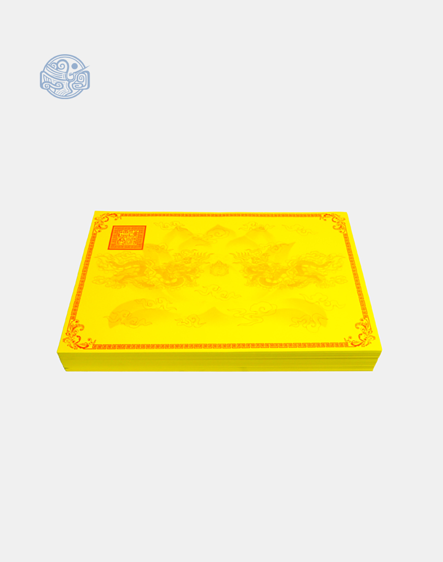 Giấy in sớ Việt Lạc rồng chầu RHSV a3s nền vàng