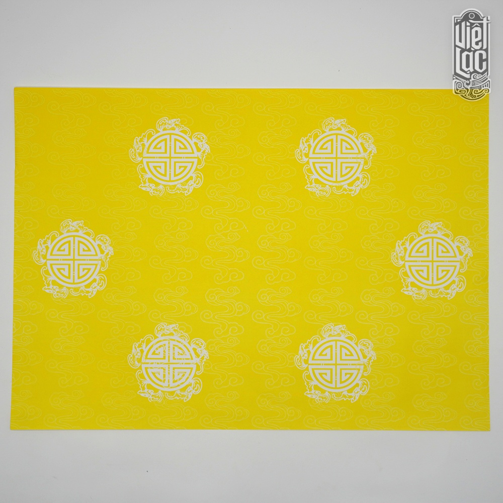 Giấy in sớ Việt Lạc vân mây chữ thọ trắng nền vàng - Ảnh 5