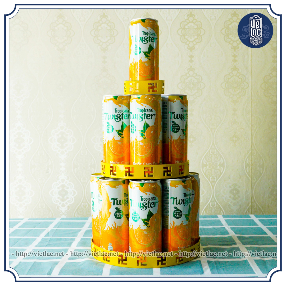 Bộ khay thép tròn bày tháp bia, nước ngọt - Ảnh 3