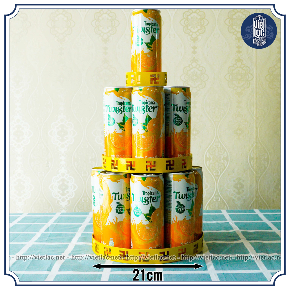 Bộ khay thép tròn bày tháp bia, nước ngọt - Ảnh 4