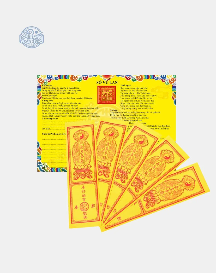 Giấy In Sớ Vu Lan Viền Thuỷ Ba 37x53cm DG100 - Ảnh 2