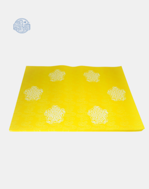 Giấy in sớ Việt Lạc vân mây chữ thọ trắng nền vàng