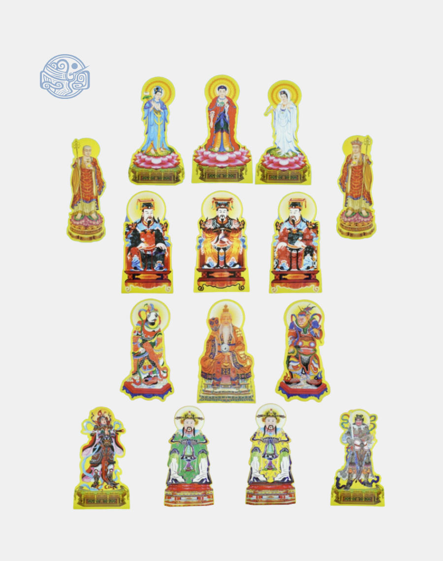 Bộ tranh cúng 15 bức thông dụng 60cm ép plastic