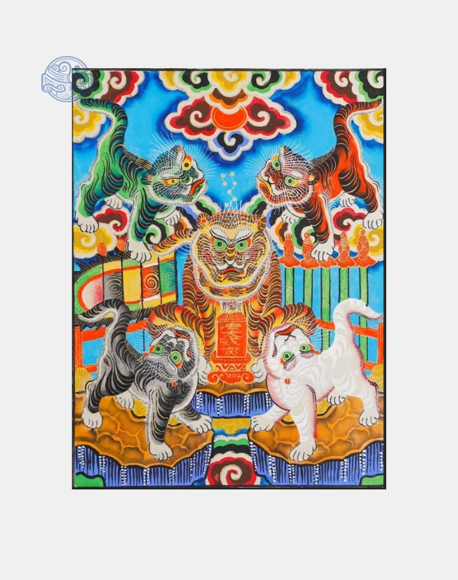 Tranh Ngũ Hổ vuông chất liệu nhựa xốp - Ảnh 2