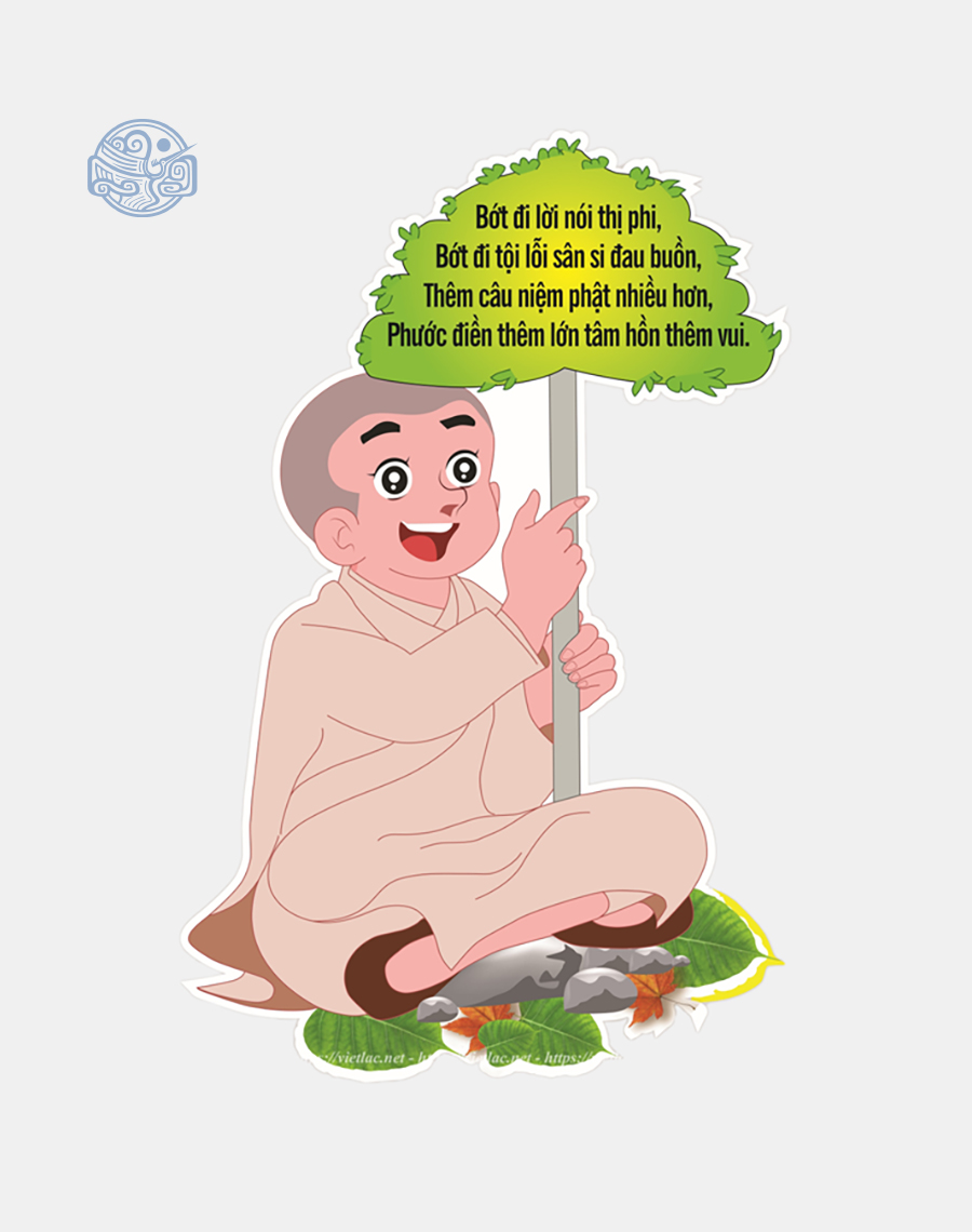 Tranh đứng nhựa xốp kèm biểu ngữ dùng trong chùa