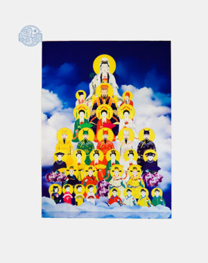 Tranh Tứ Phủ Công Đồng vuông chất liệu nhựa xốp