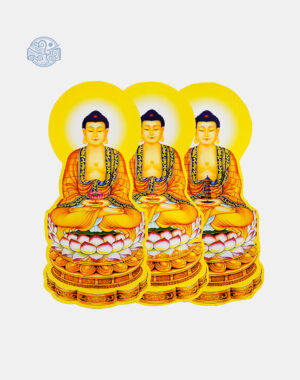 Bộ tranh Tam Thế Phật Tọa Sen chất liệu ép plastic