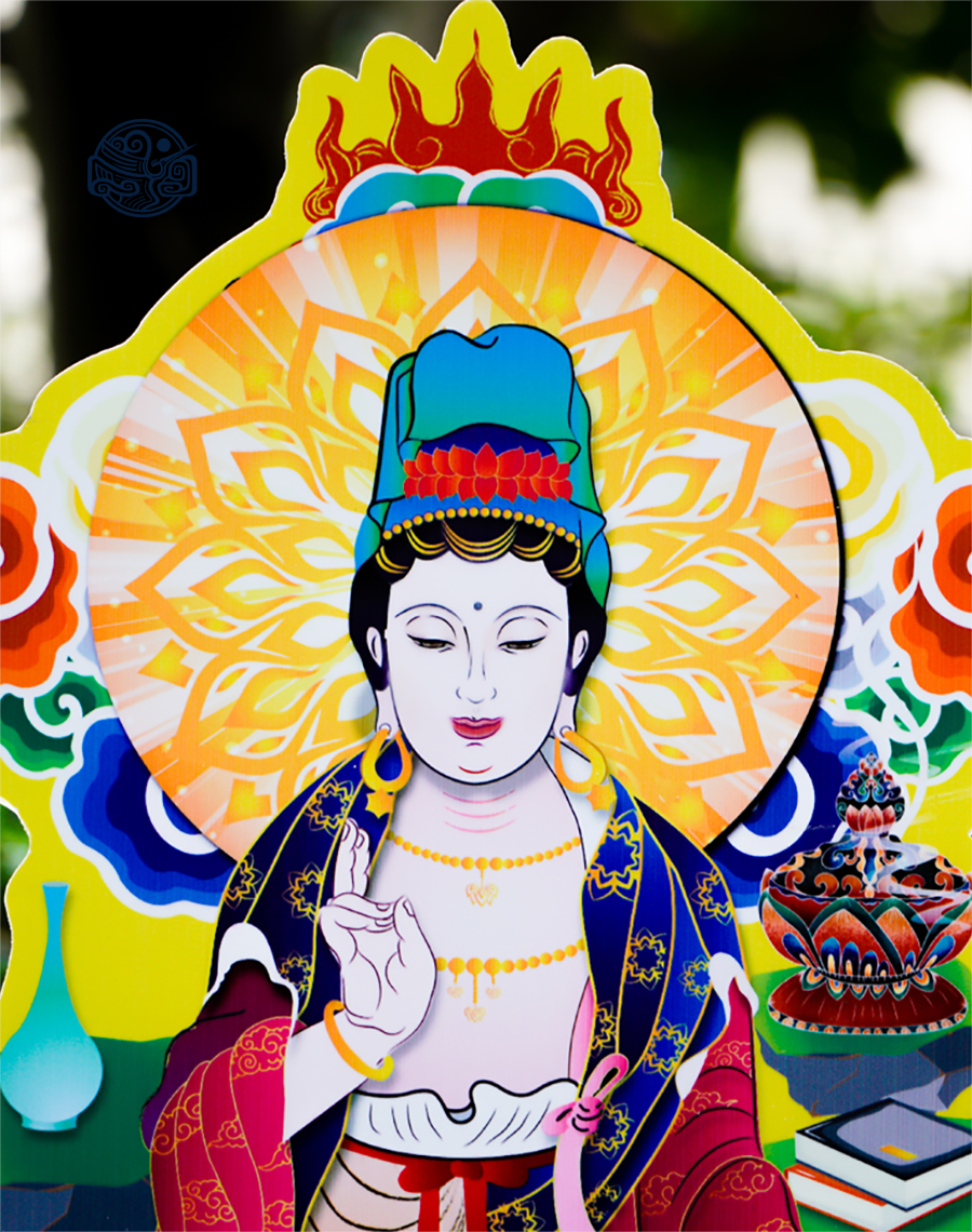 Tranh Quan Âm Hương Tích (Vẽ tay) chất liệu nhựa xốp - Ảnh 2