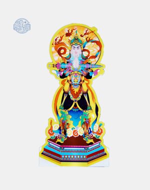 Tranh Hộ Pháp Khuyến Thiện (vẽ tay) chất liệu nhựa xốp