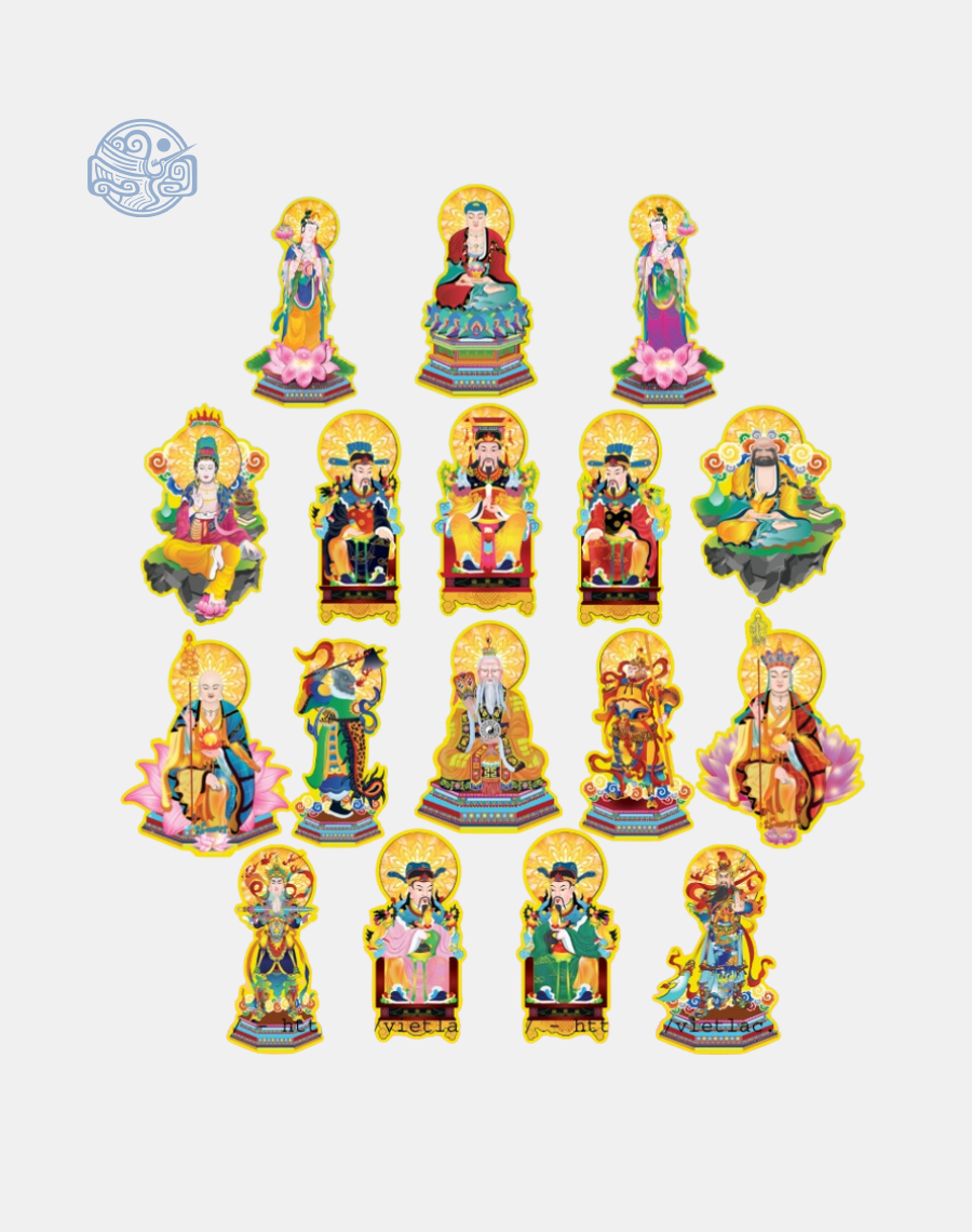 Bộ tranh cúng 17 bức thông dụng (vẽ tay)