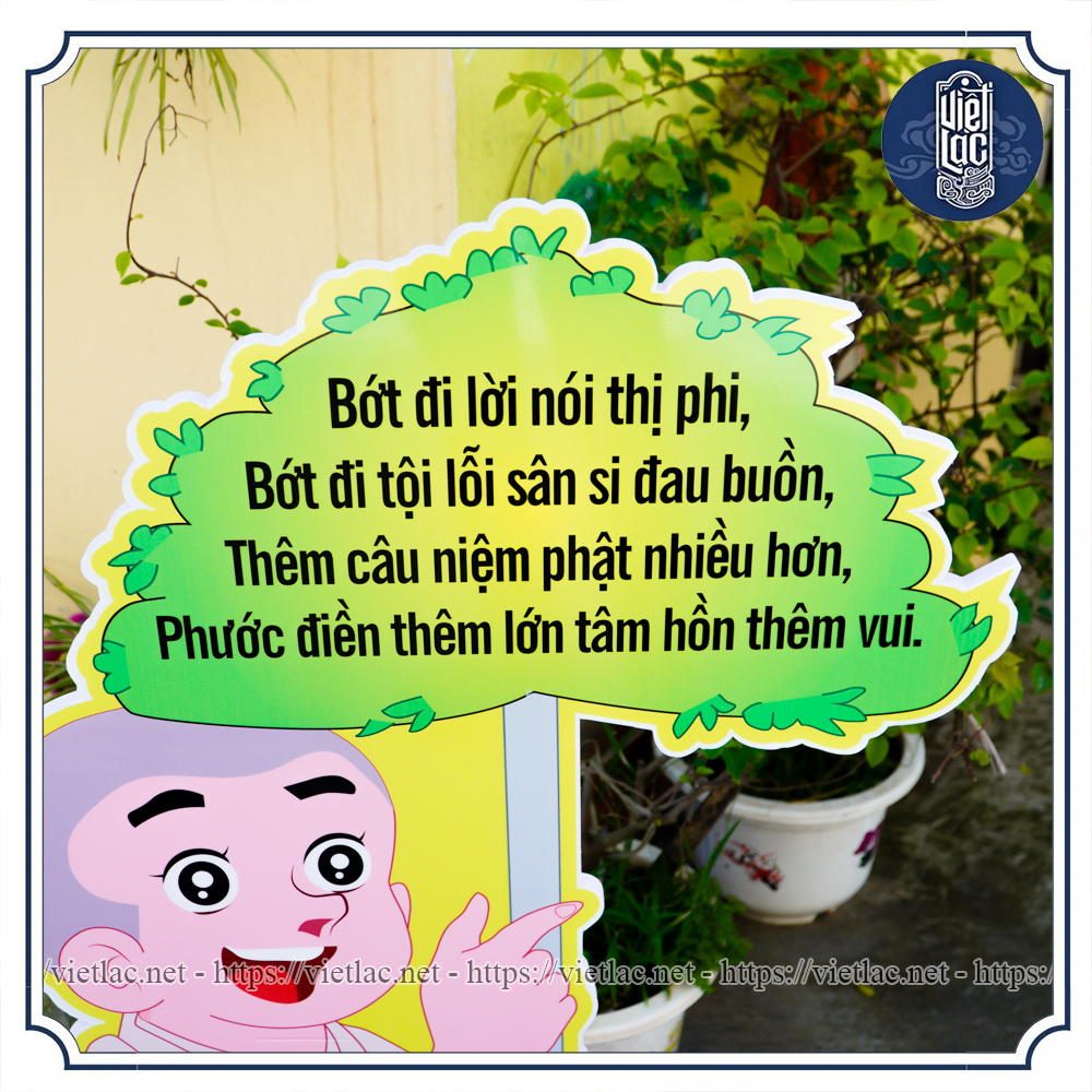Tranh đứng nhựa xốp kèm biểu ngữ dùng trong chùa - Ảnh 2