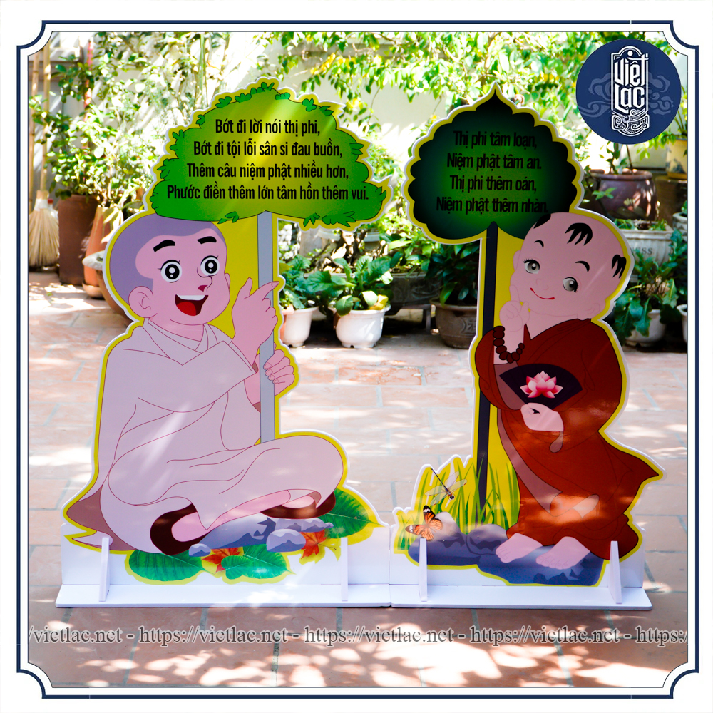 Tranh đứng nhựa xốp kèm biểu ngữ dùng trong chùa - Ảnh 7