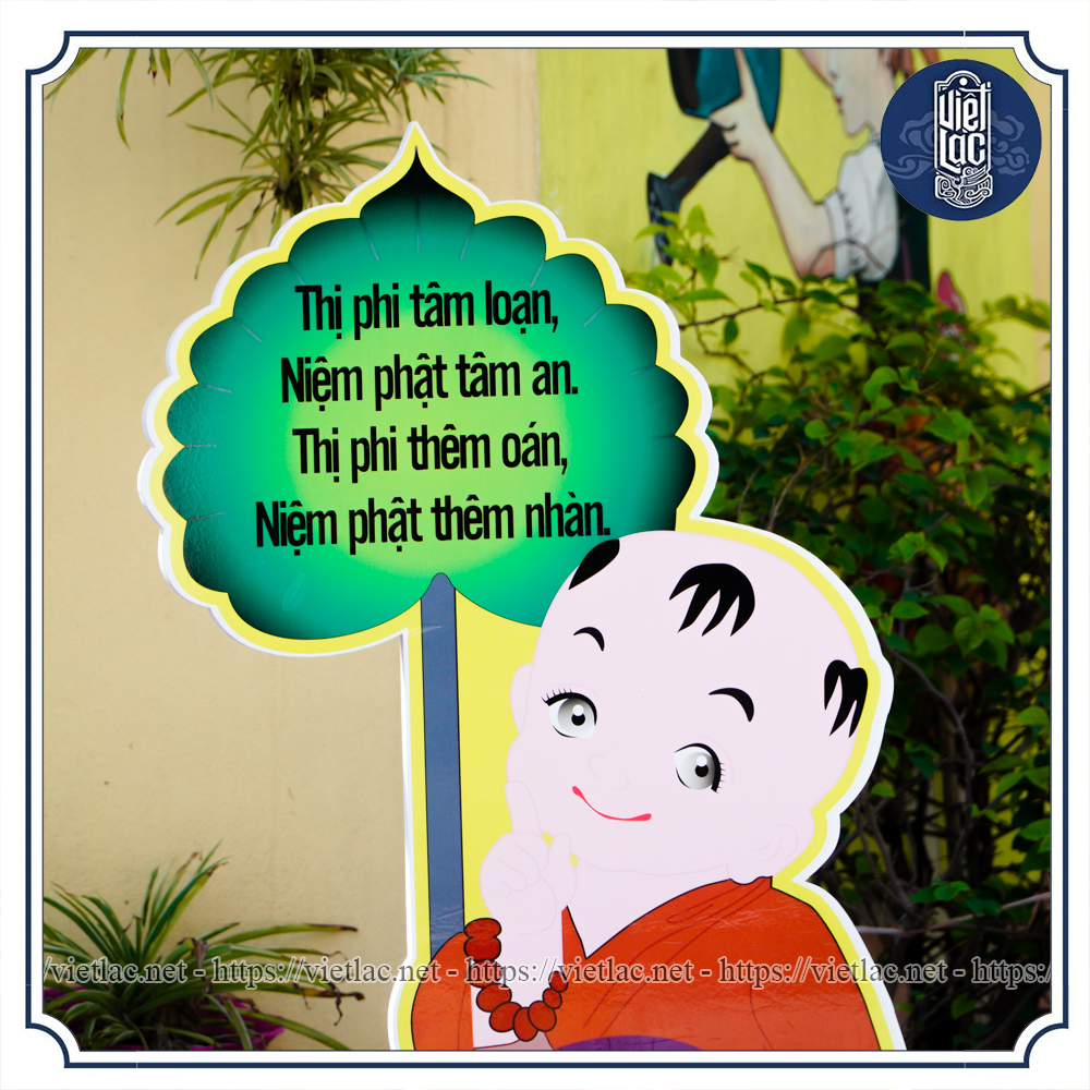 Tranh đứng nhựa xốp kèm biểu ngữ dùng trong chùa - Ảnh 3