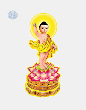 Tranh Phật Đản sinh tọa sen