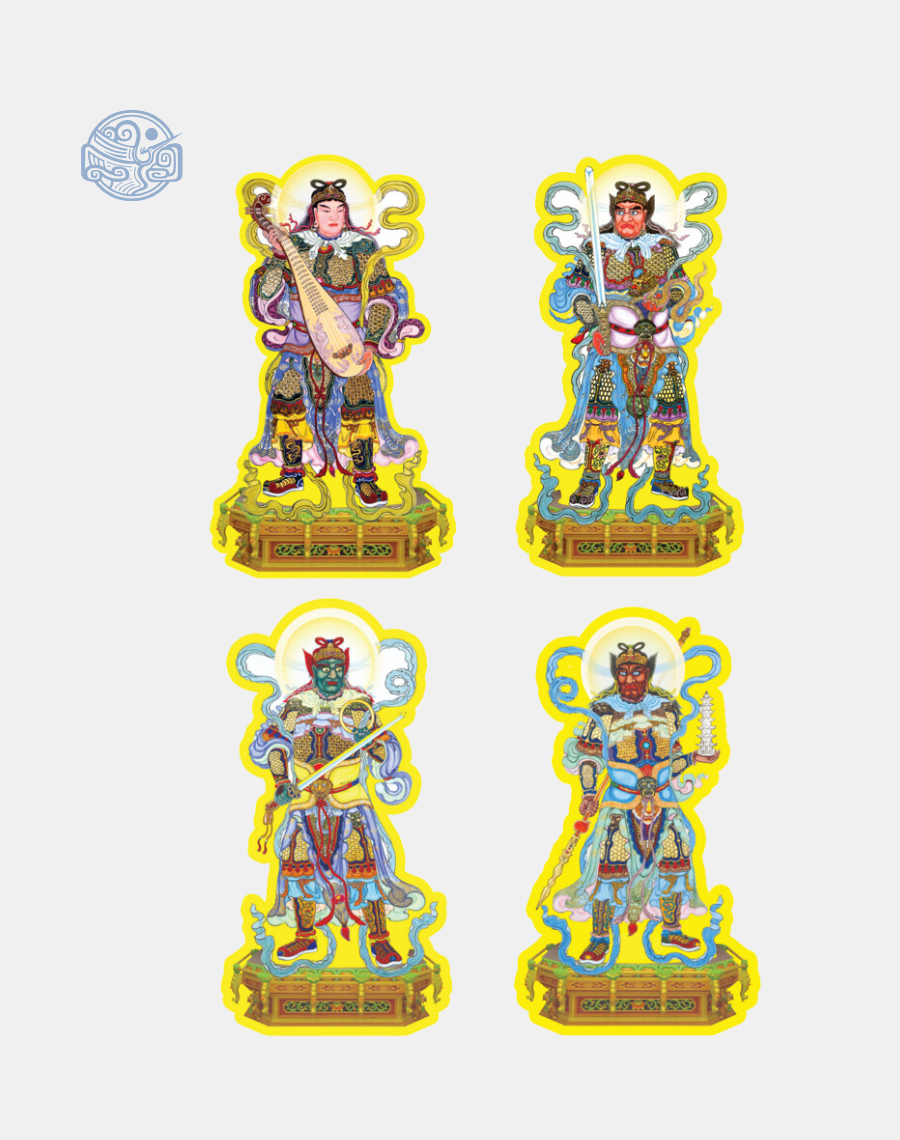 Bộ tranh Tứ Đại Thiên Vương chất liệu bìa cứng ép plastic