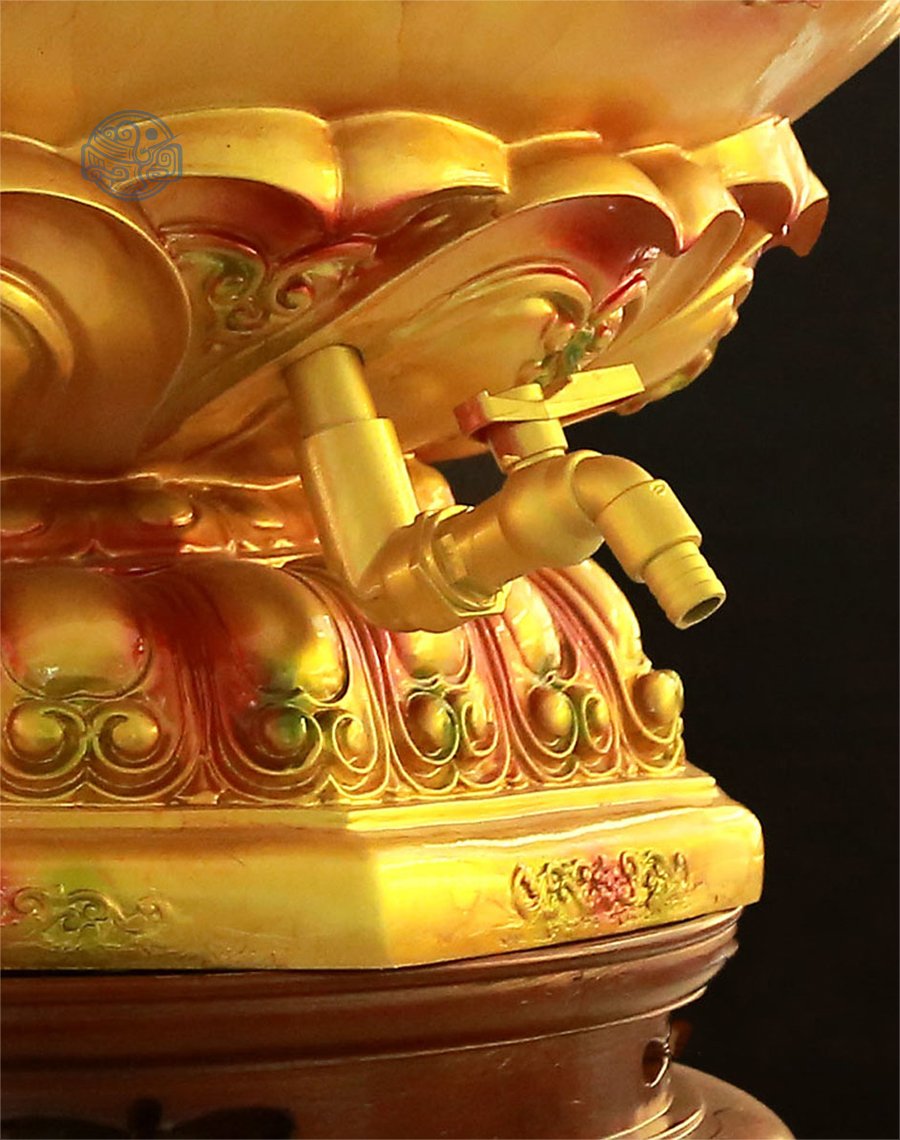 Chậu tắm Phật Đản Sinh bằng composite, kích thước 50x95cm, dát vàng - Ảnh 2