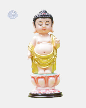 Tượng Phật Đản Sinh Bằng Composite, Cao 25cm, Vẽ Vàng