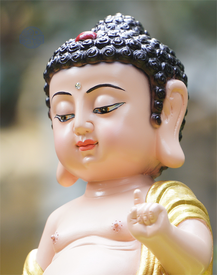 Tượng Phật Đản Sinh Bằng Composite, Cao 25cm, Vẽ Vàng - Ảnh 2