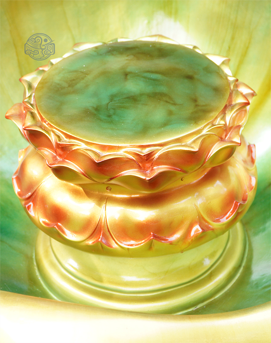 Chậu tắm Phật Đản Sinh bằng composite, kích thước 50x95cm, dát vàng - Ảnh 4