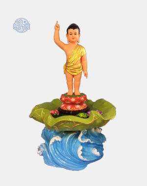 Chậu tắm Phật lá sen bằng composite, kích thước 50x70cm, vẽ màu