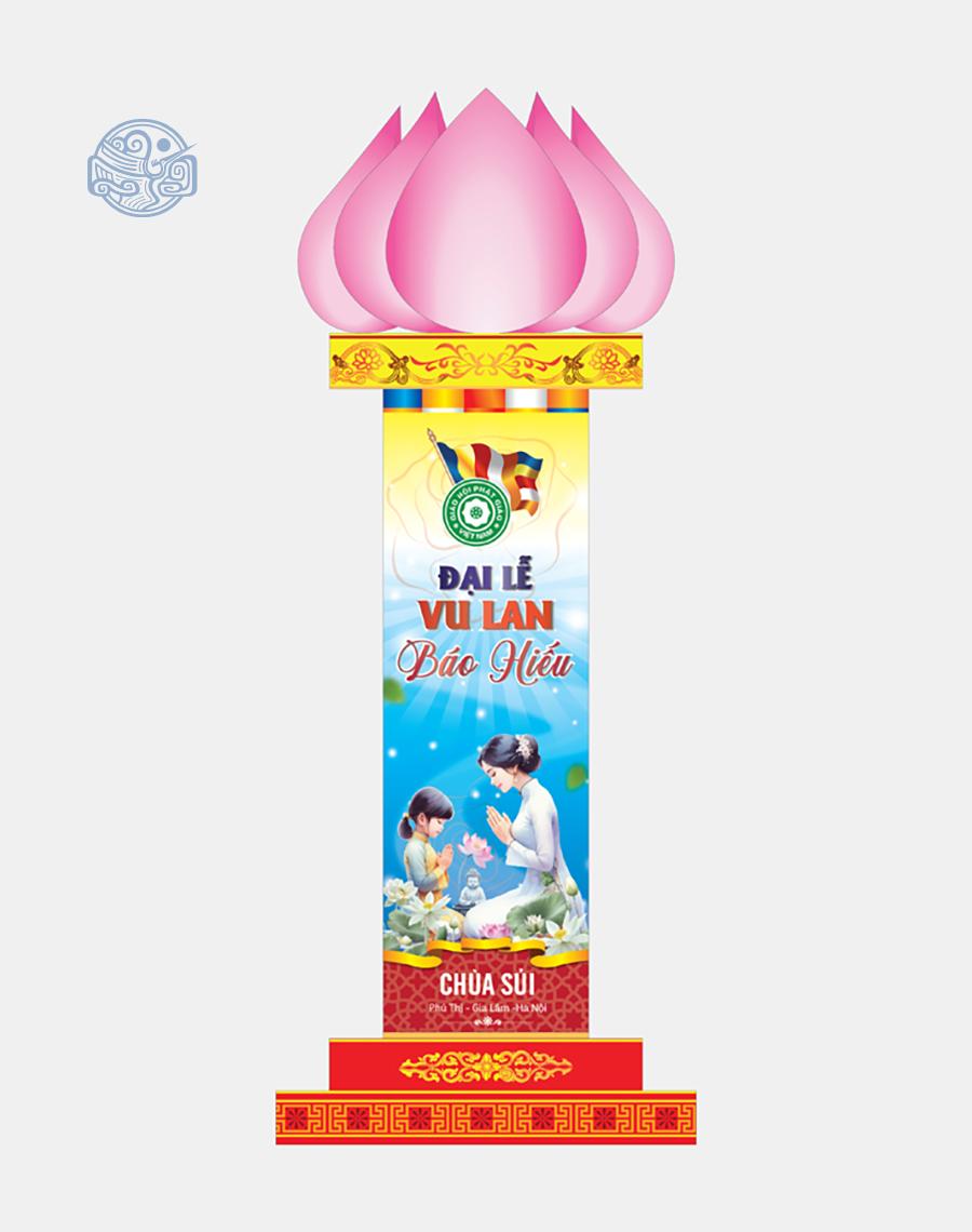 Trụ đèn sen thiết kế (mừng đại lễ Phật Đản, Vu Lan, tết,...)