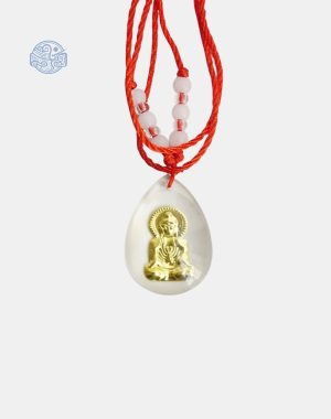 Vòng đeo cổ mặt đá giọt nước hình Phật may mắn