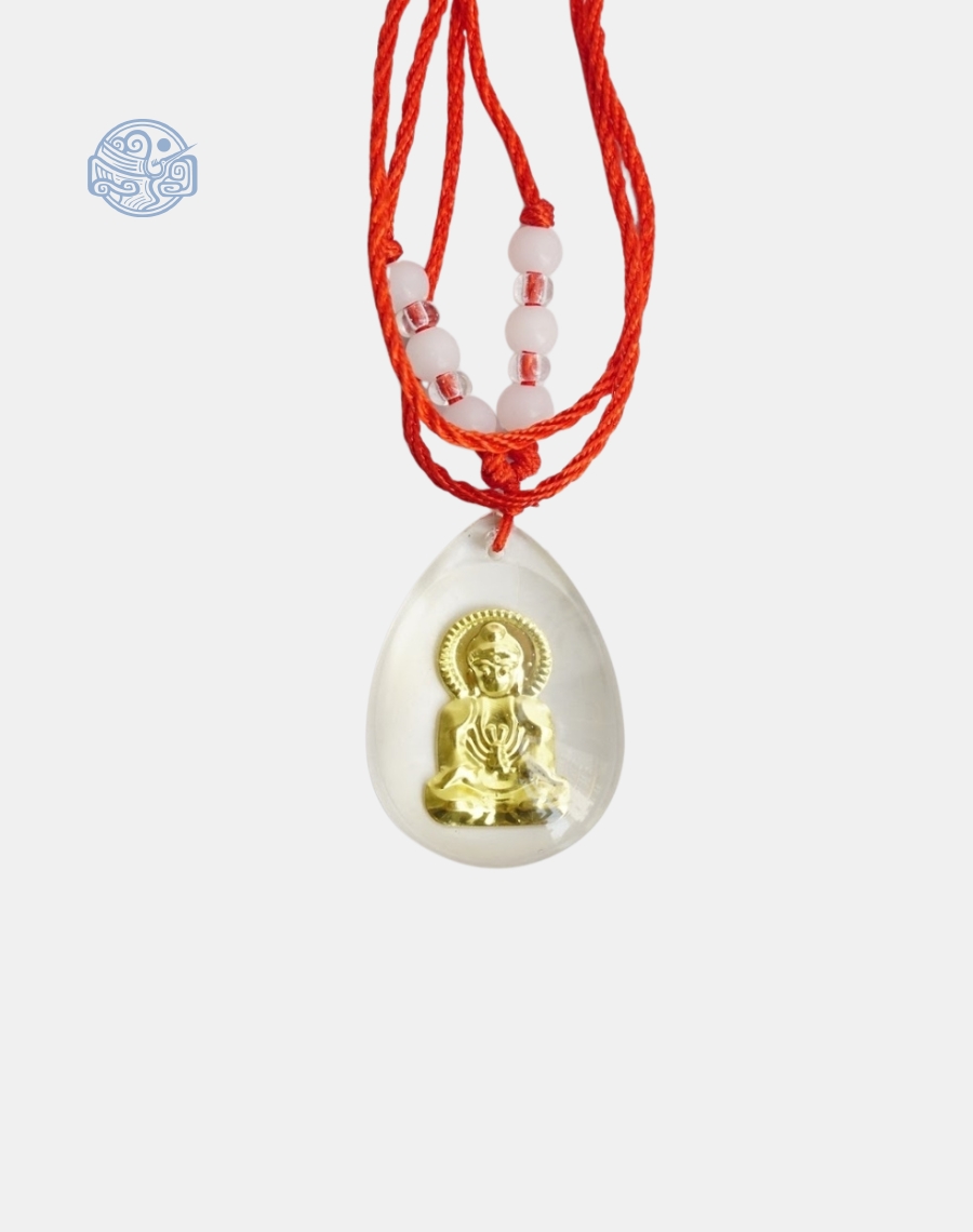 Vòng đeo cổ mặt đá giọt nước hình Phật may mắn