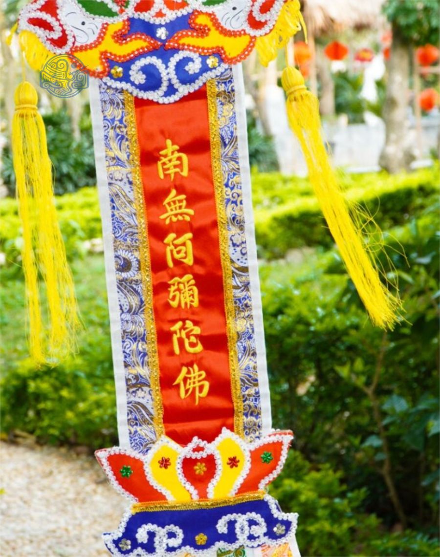 Phan A Di Đà Phật gấm ngũ sắc - Ảnh 3