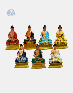 Bộ Tượng Phật Dược Sư 7 Thế Tay Bằng Composite, Vẽ Màu Cao Cấp