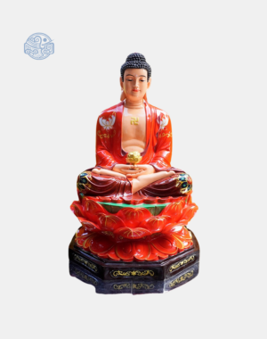 Tượng A Di Đà Tọa Sen Bằng Composite, Vẽ Màu Cao Cấp