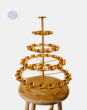 Đế bày nến hình tháp hợp kim đồng