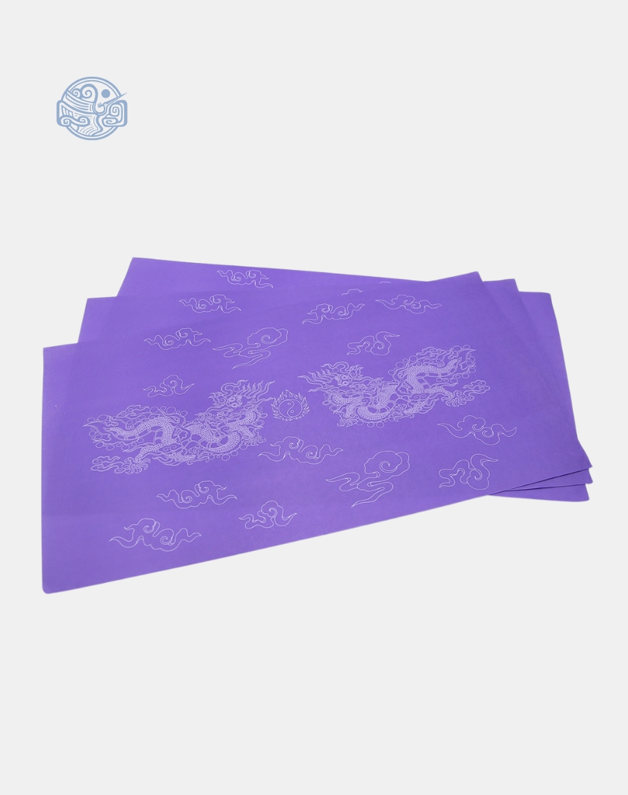 Giấy in sớ Việt Lạc rồng chầu RN 30x55cm 1000D65 nền tím - Ảnh 2