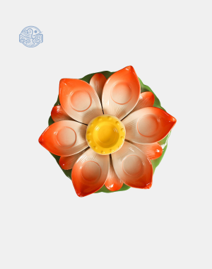 Đế nến liên hoa 8x23.5cm sứ