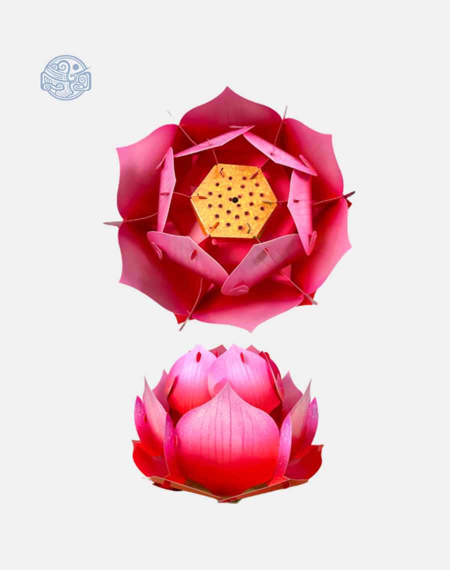 Lồng đèn liên hoa 32cm nhựa - Ảnh 2