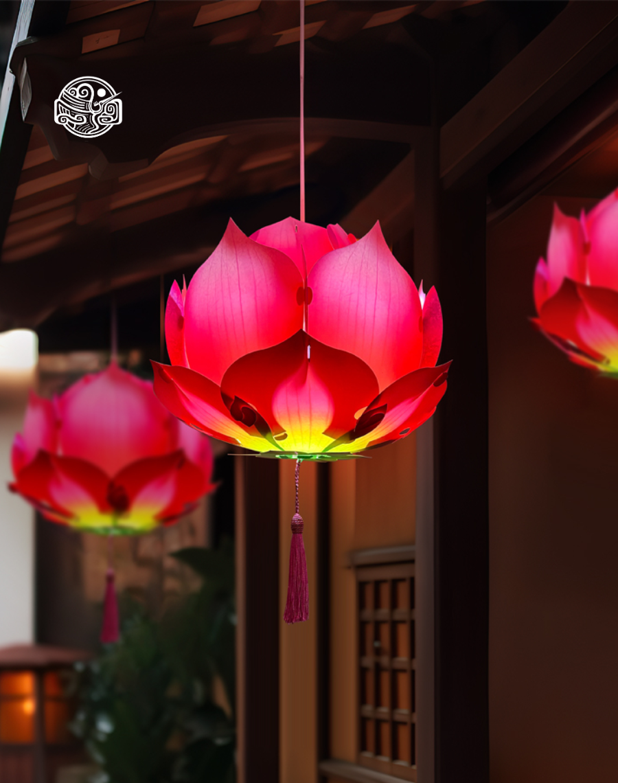 Lồng đèn liên hoa 32cm nhựa - Ảnh 4