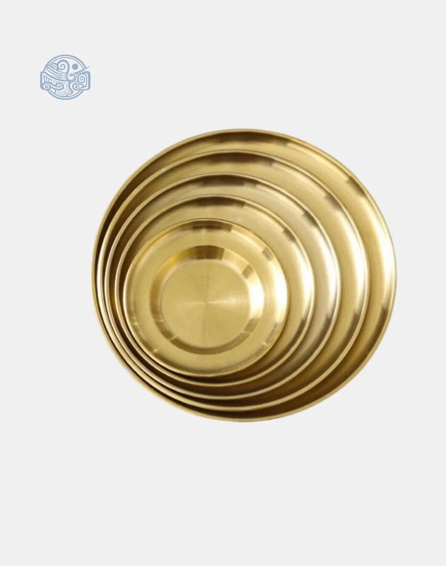 Đĩa bày hoa quả (bộ 5 đĩa ) inox - Ảnh 2