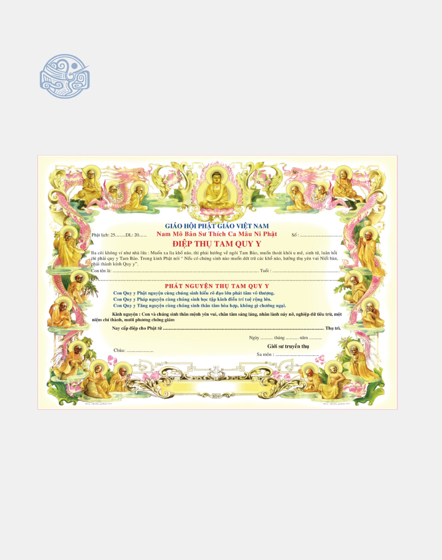 Biểu mẫu Phật giáo a4 bìa cứng