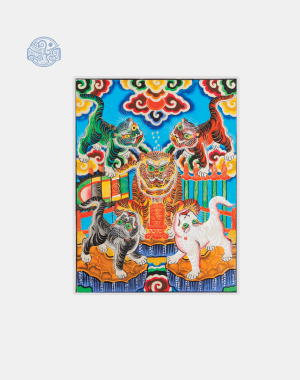 Tranh Ngũ Hổ ép plastic