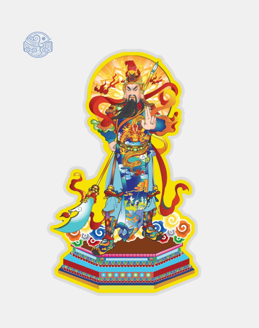 Tranh Hộ Pháp Trừng Ác (vẽ tay) ép plastic