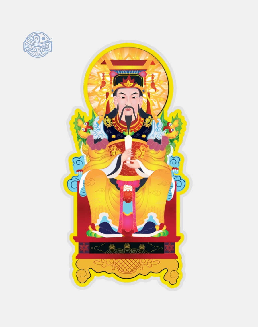 Tranh Ngọc Hoàng Đại Đế (vẽ tay) ép plastic