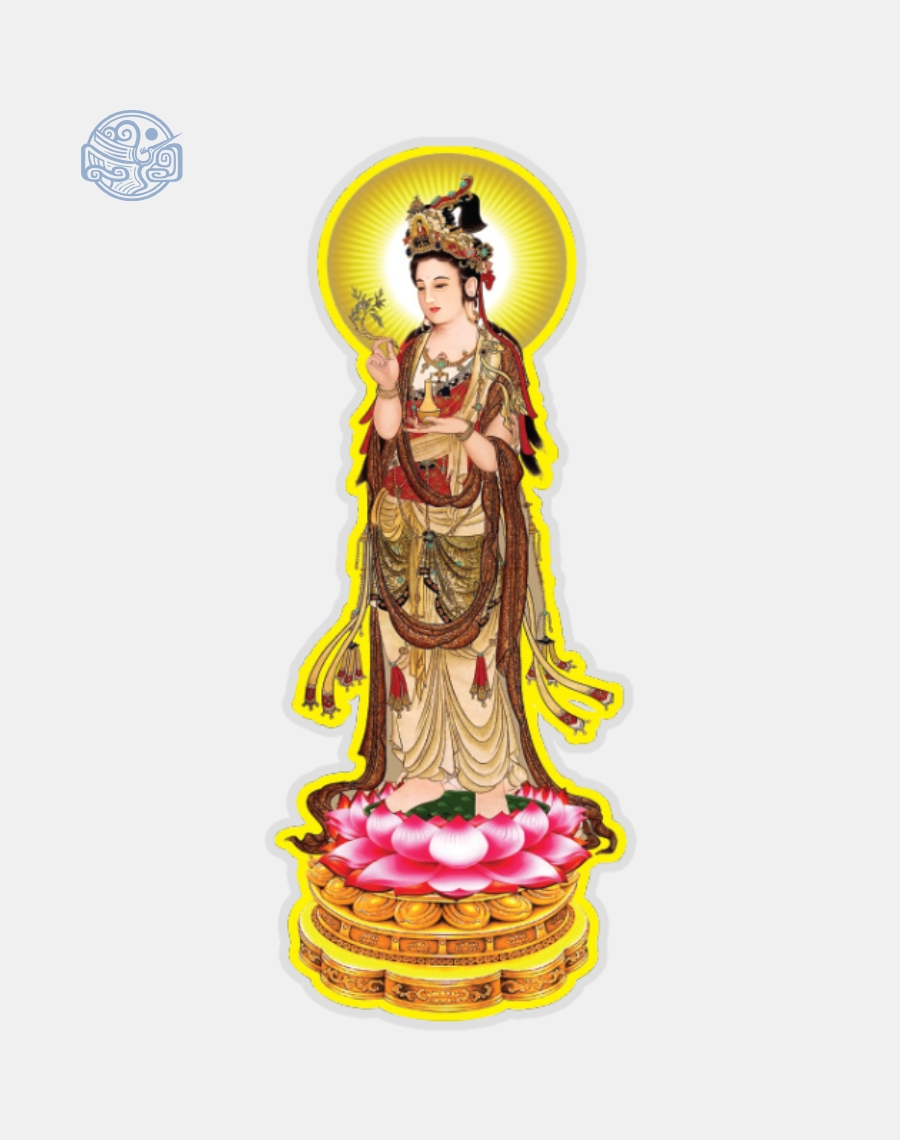 Tranh Quán Thế Âm Bồ Tát ép plastic