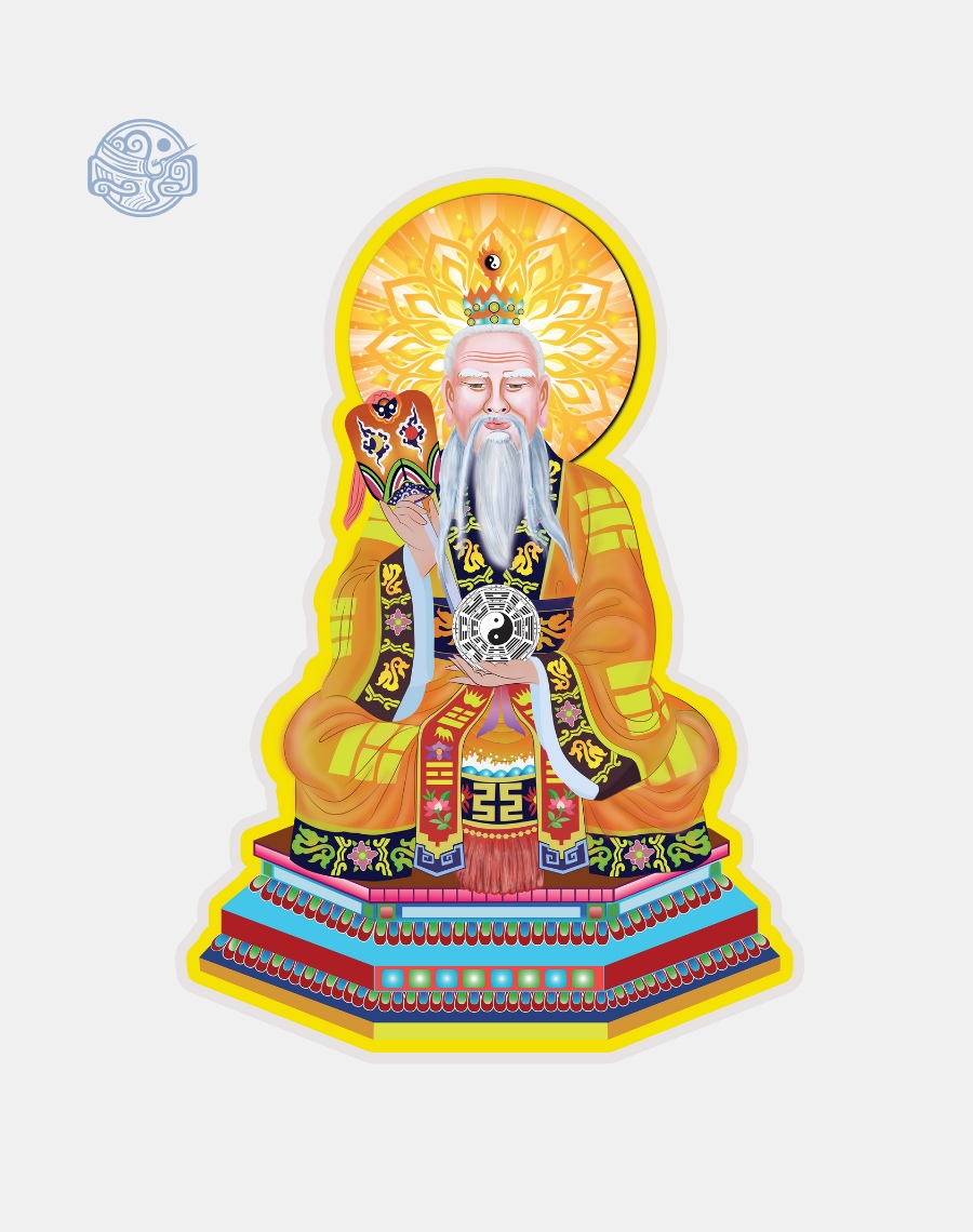 Tranh Thái Thượng Lão Quân (vẽ tay) ép plastic