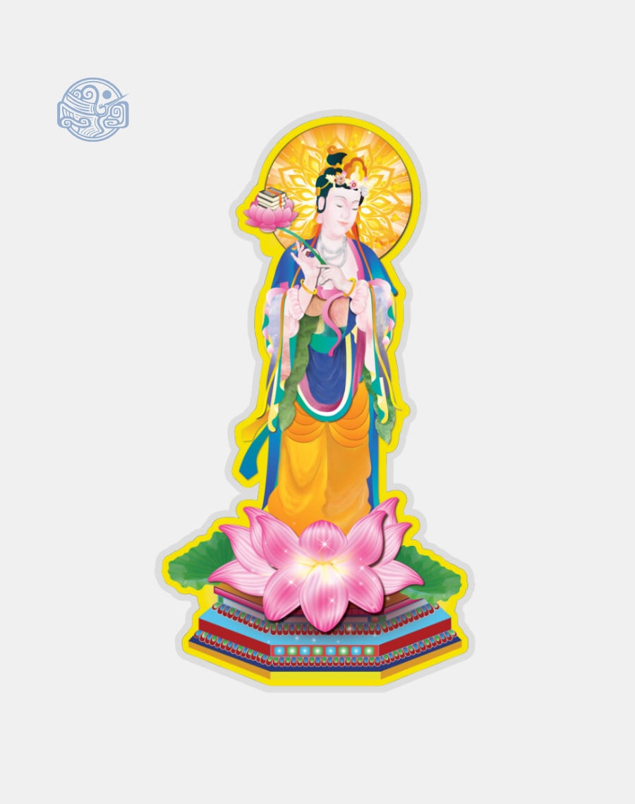 Tranh Bồ Tát Đại Thế Chí (vẽ tay) ép plastic