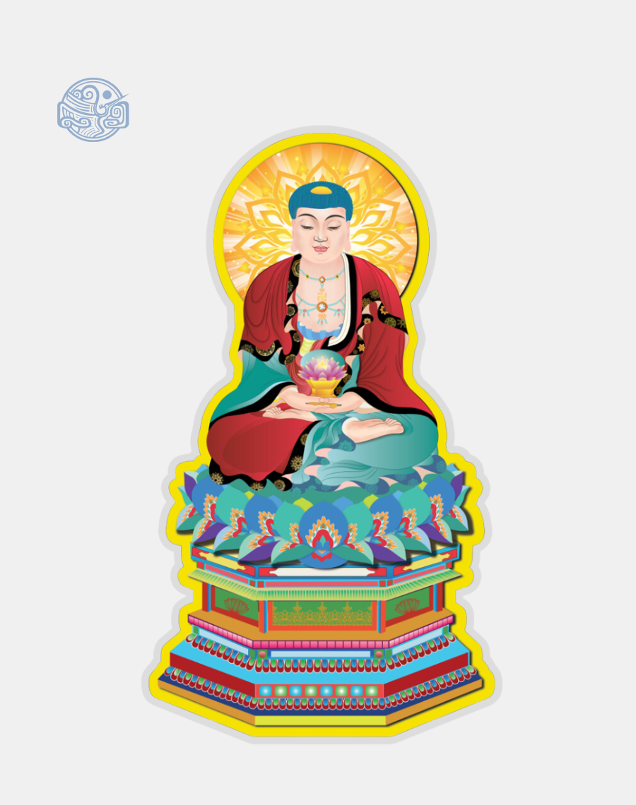 Tranh Phật A Di Đà (vẽ tay) ép plastic