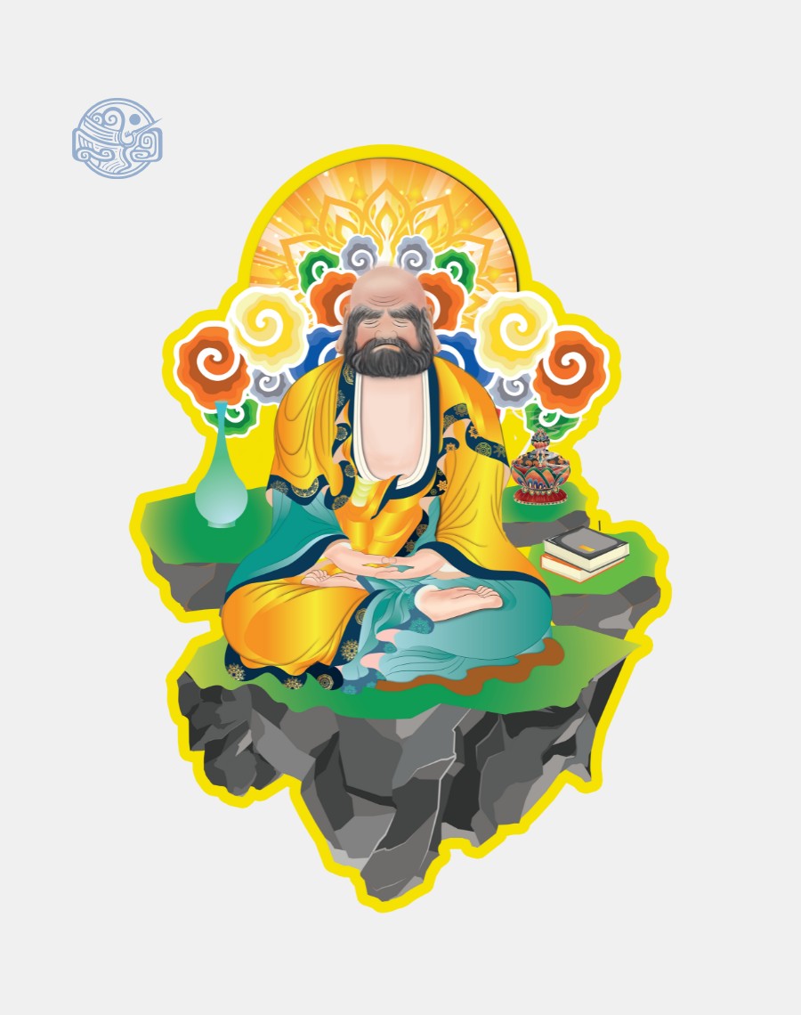 Tranh Đạt Ma Sư Tổ (vẽ tay) chất liệu nhựa xốp