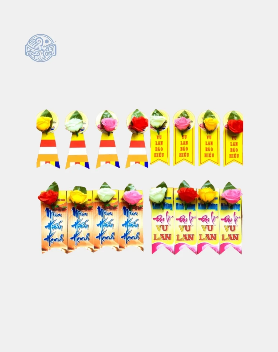 Hoa cài áo Vu Lan kèm thiệp DG100