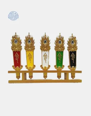 Cờ lệnh ngũ phương gỗ cao 26cm