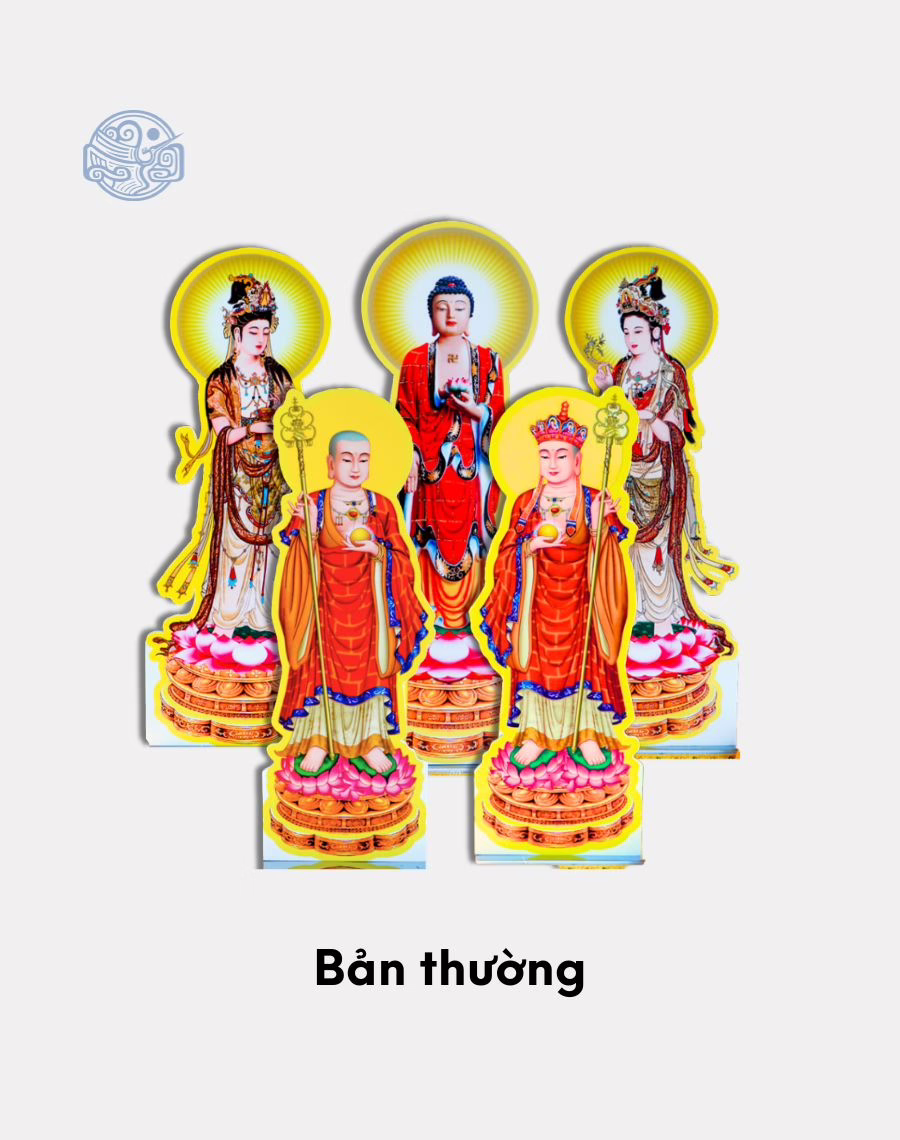 Bộ 5 Tranh Cúng Âm Chí Đà Liên Tạng 60cm Nhựa Xốp - Ảnh 2